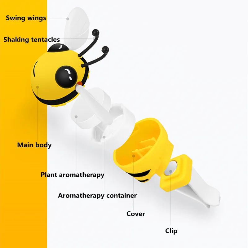 Bee Car Air Freshener Vent Clip Cute Auto Diffuser With LongLasting Fragrance 3