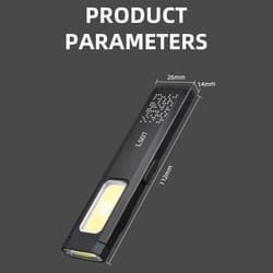 mini rechargeable led flashlight with magnetic base – waterproof pocket torch for work & outdoor use