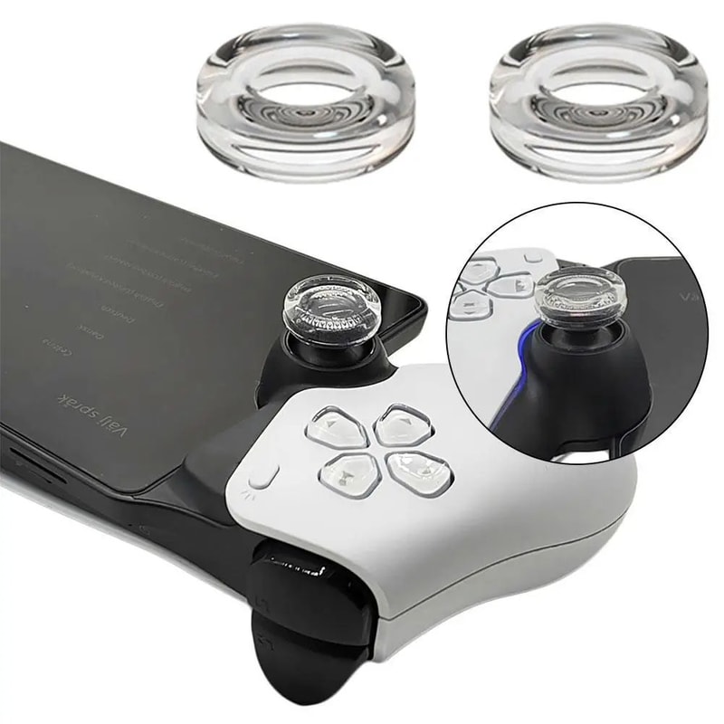 PS5 Portal AntiSlip Silicone Thumb Grip Caps Transparent Comfort Joystick Covers 1