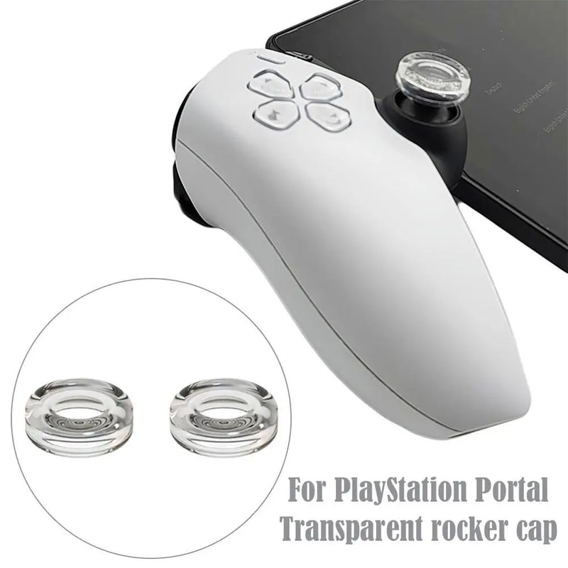 PS5 Portal AntiSlip Silicone Thumb Grip Caps Transparent Comfort Joystick Covers 2