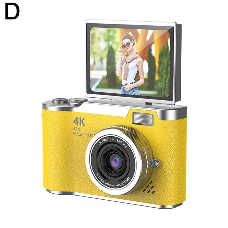 UltraView 4K FlipScreen Digital Camera 48MP Compact Travel Selfie Camera 8