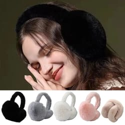 winter plush ear warmers – adjustable foldable unisex earmuffs for cold weather