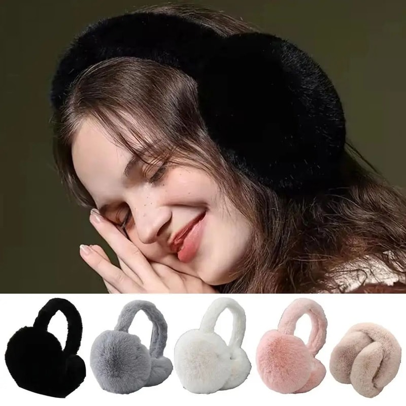 Winter Plush Ear Warmers Adjustable Foldable Unisex Earmuffs For Cold Weather 0