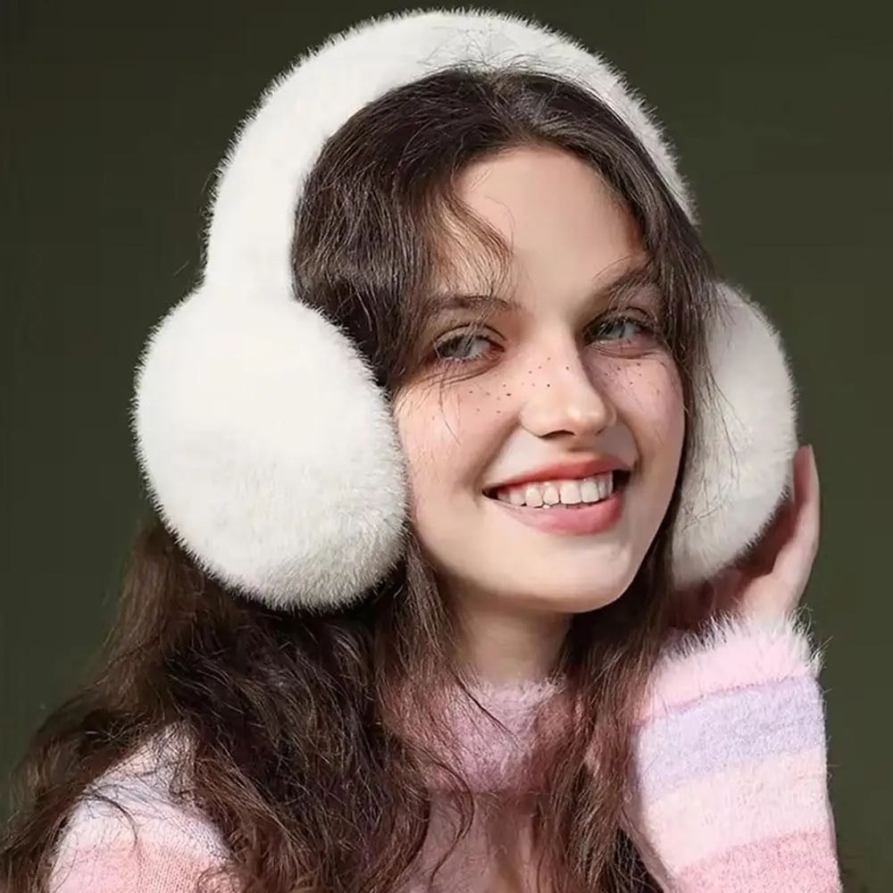 Winter Plush Ear Warmers Adjustable Foldable Unisex Earmuffs For Cold Weather 3
