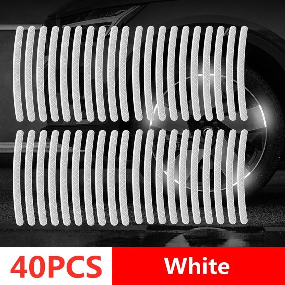 Reflective Car Wheel Hub Door Edge Safety Warning Tape Strips 8