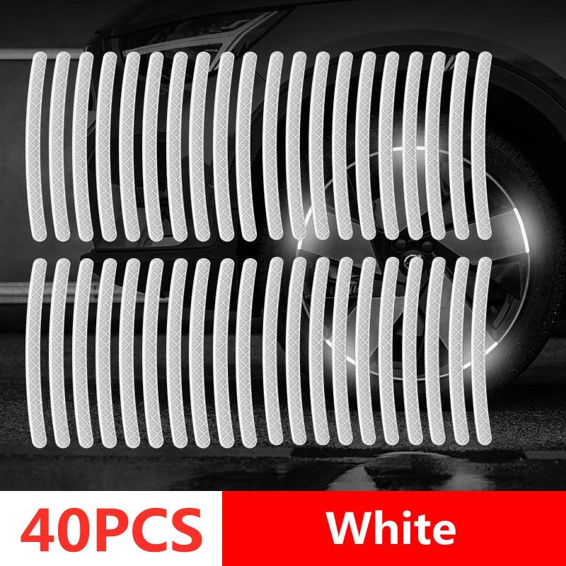 Reflective Car Wheel Hub Door Edge Safety Warning Tape Strips 8