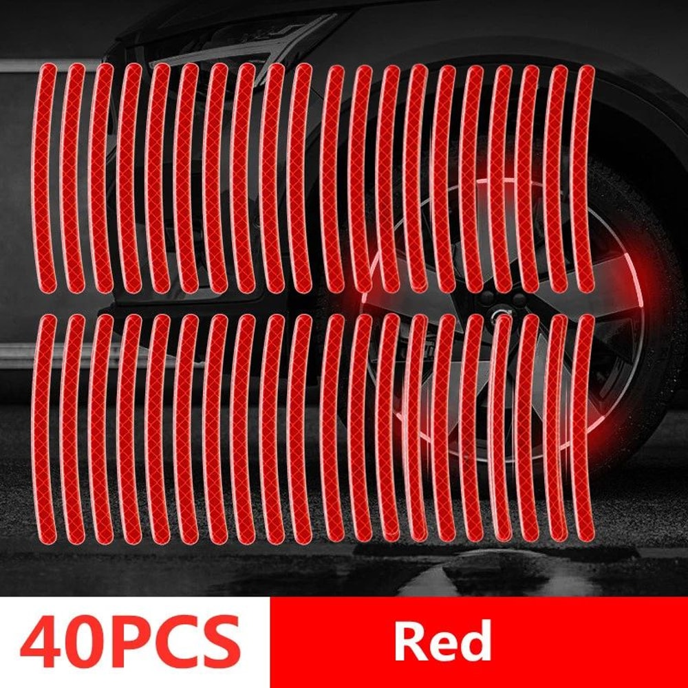 Reflective Car Wheel Hub Door Edge Safety Warning Tape Strips 4