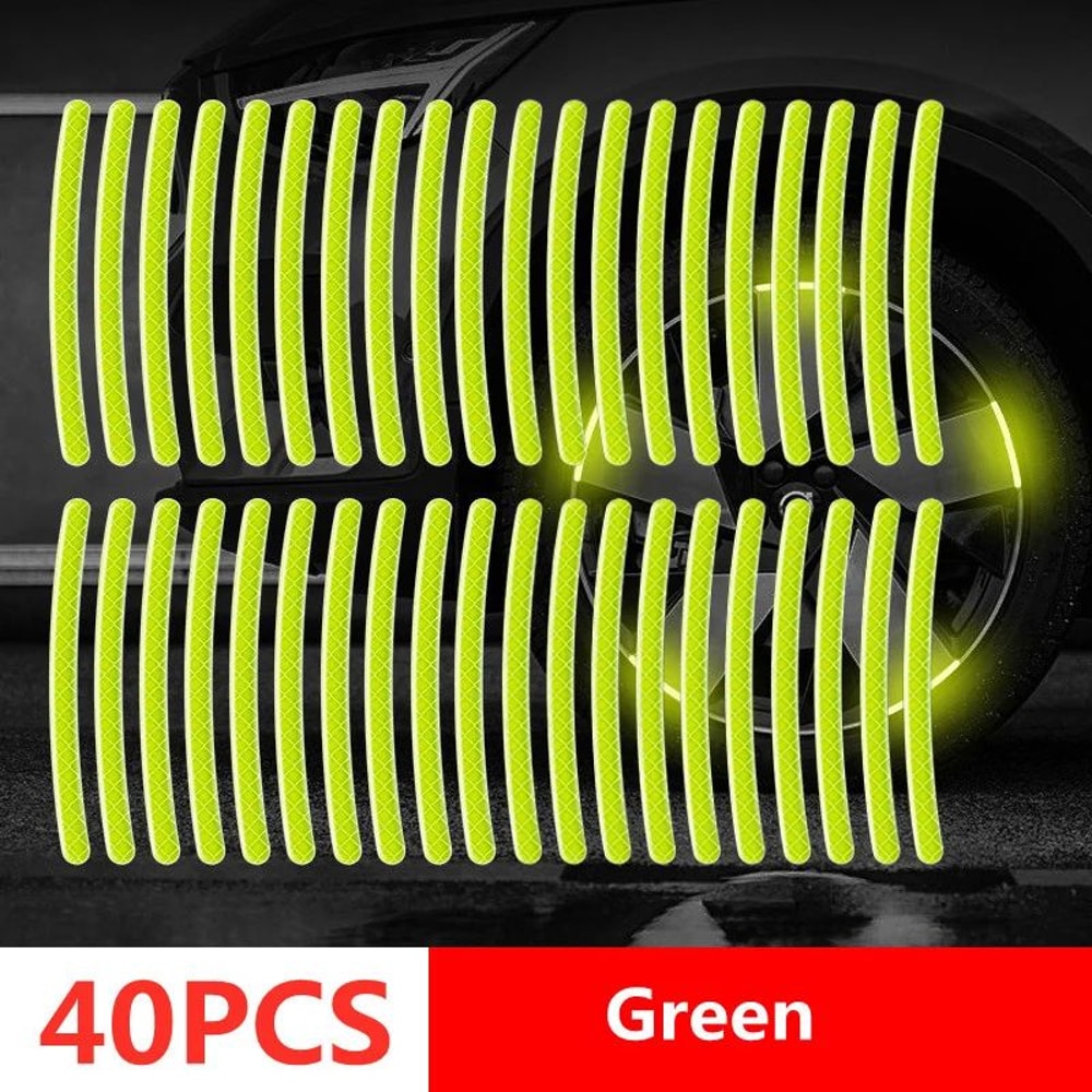 Reflective Car Wheel Hub Door Edge Safety Warning Tape Strips 2