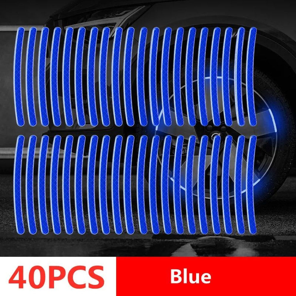 Reflective Car Wheel Hub Door Edge Safety Warning Tape Strips 6