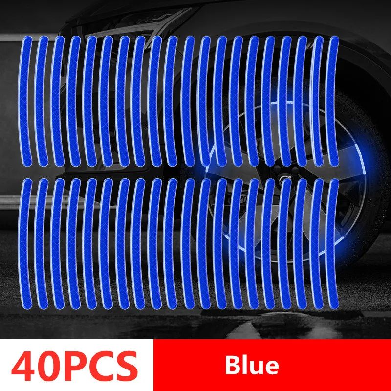 Reflective Car Wheel Hub Door Edge Safety Warning Tape Strips 6