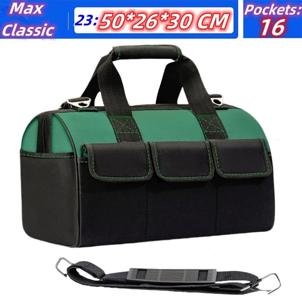 23Inch HeavyDuty Waterproof Tool Bag Large Capacity Electrician Tradesman Organizer 12