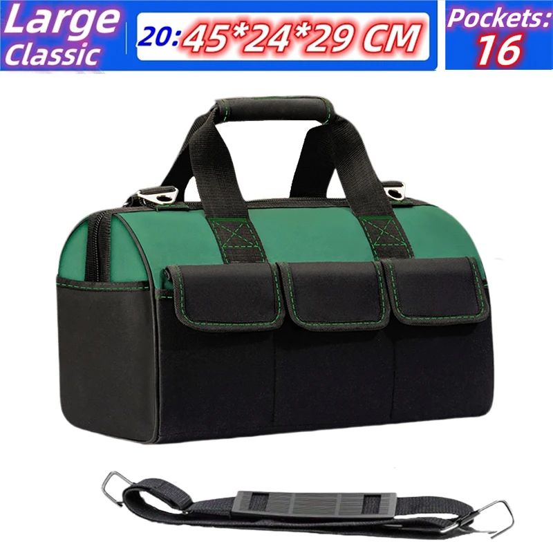 23Inch HeavyDuty Waterproof Tool Bag Large Capacity Electrician Tradesman Organizer 13