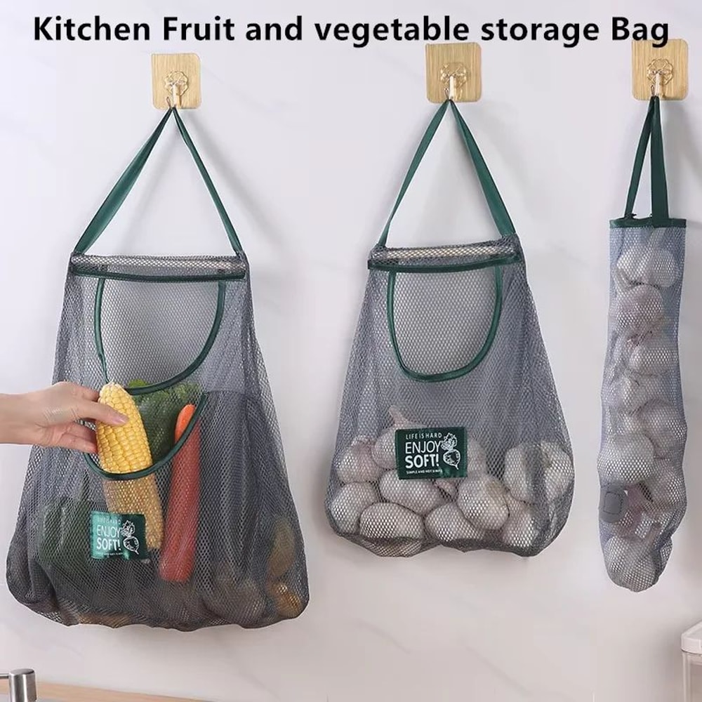 Reusable Hanging Mesh Produce Storage Bags For Fruits Vegetables 0
