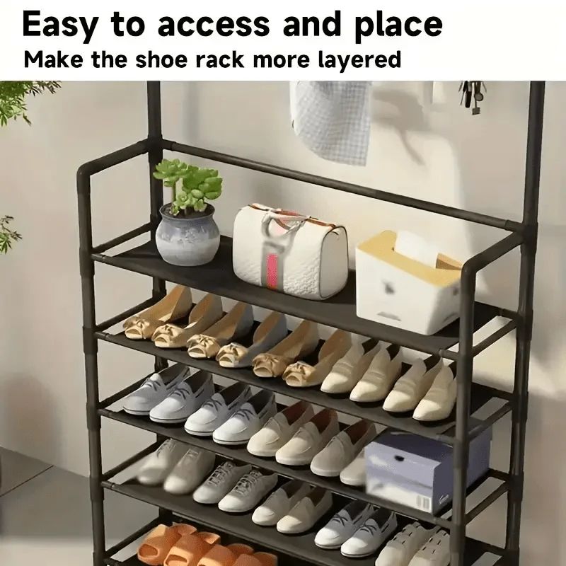5Tier Portable Shoe Hat Storage Rack With Shelves Reinforced MultiPurpose Organizer For Home 1