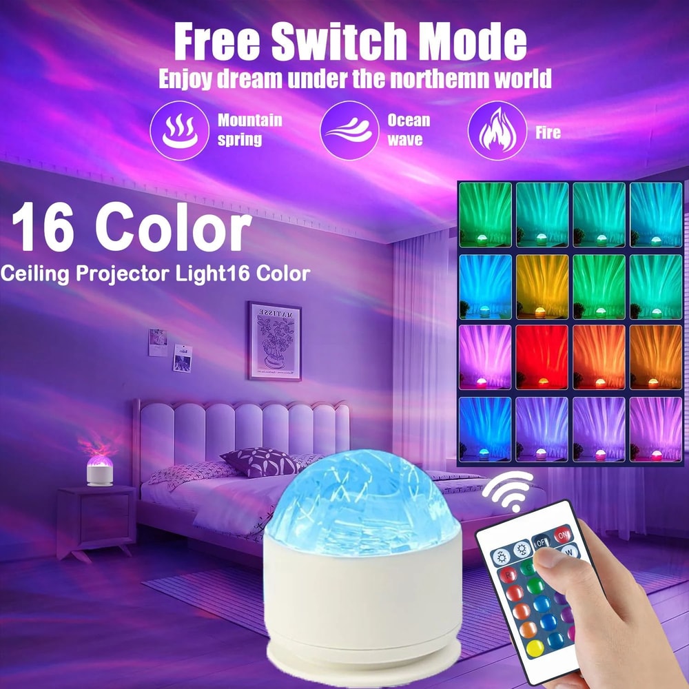 AuroraGlow Northern Lights LED Projector Night Light With Remote Control 6