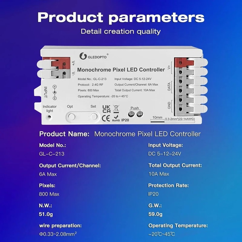 WS2811 COB Running Water LED Strip Light 24V With RF Remote Control 2