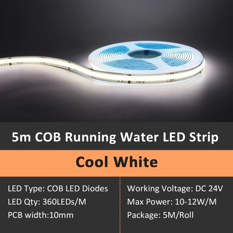 WS2811 COB Running Water LED Strip Light 24V With RF Remote Control 7