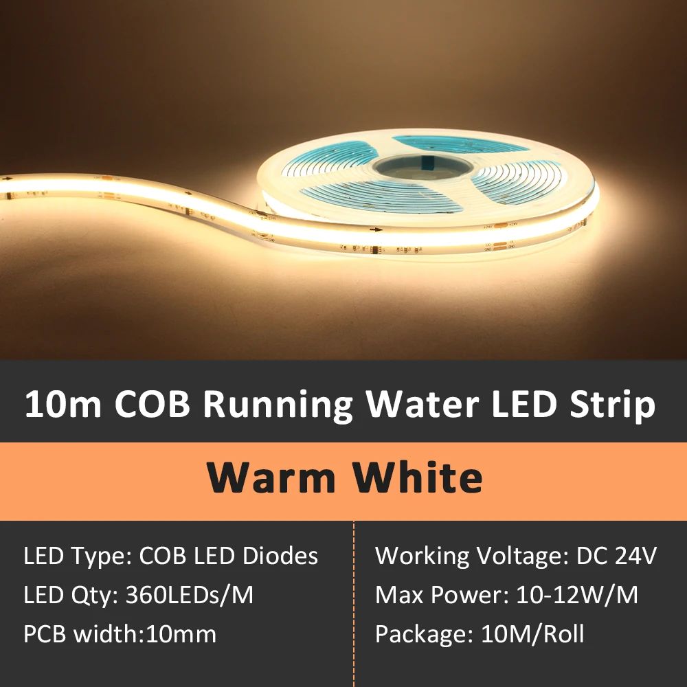 WS2811 COB Running Water LED Strip Light 24V With RF Remote Control 8