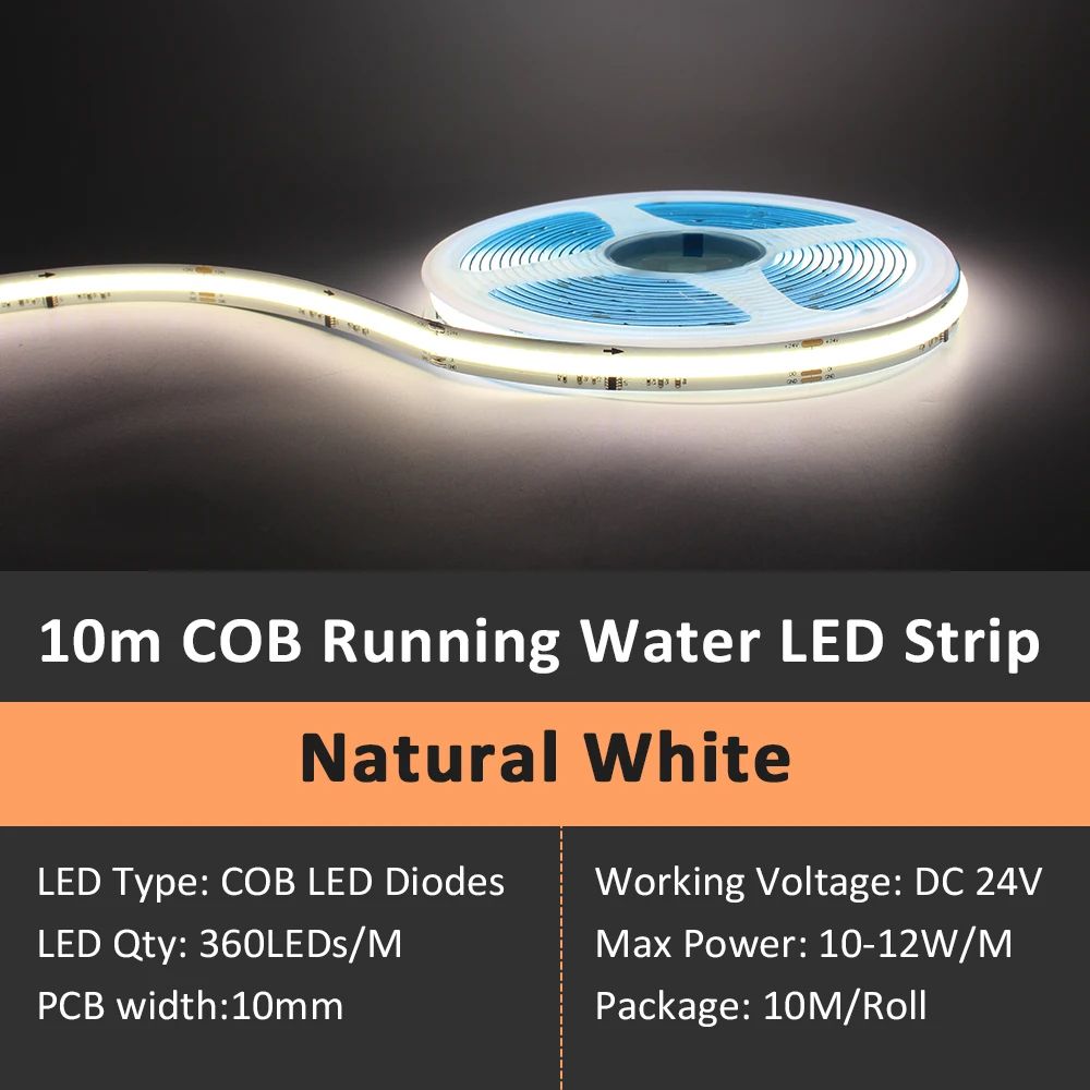 WS2811 COB Running Water LED Strip Light 24V With RF Remote Control 9