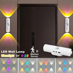 smart rgb motion sensor wall light – magnetic led night light for stairs & hallways