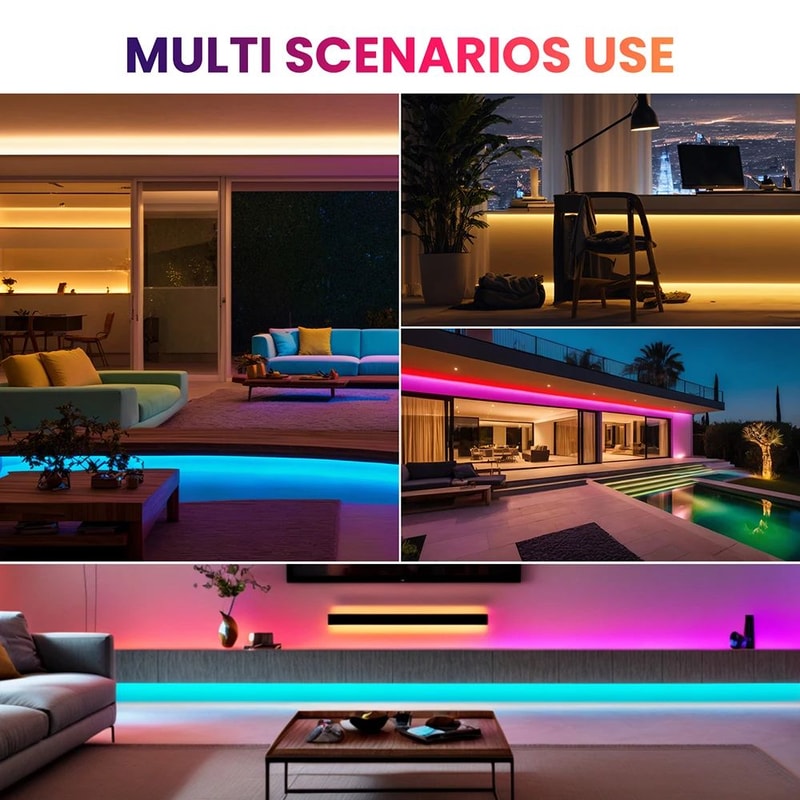 COB Neon LED Strip Light Kit With Dimmer Plug Flexible 220V Ambient Decor Lighting 5