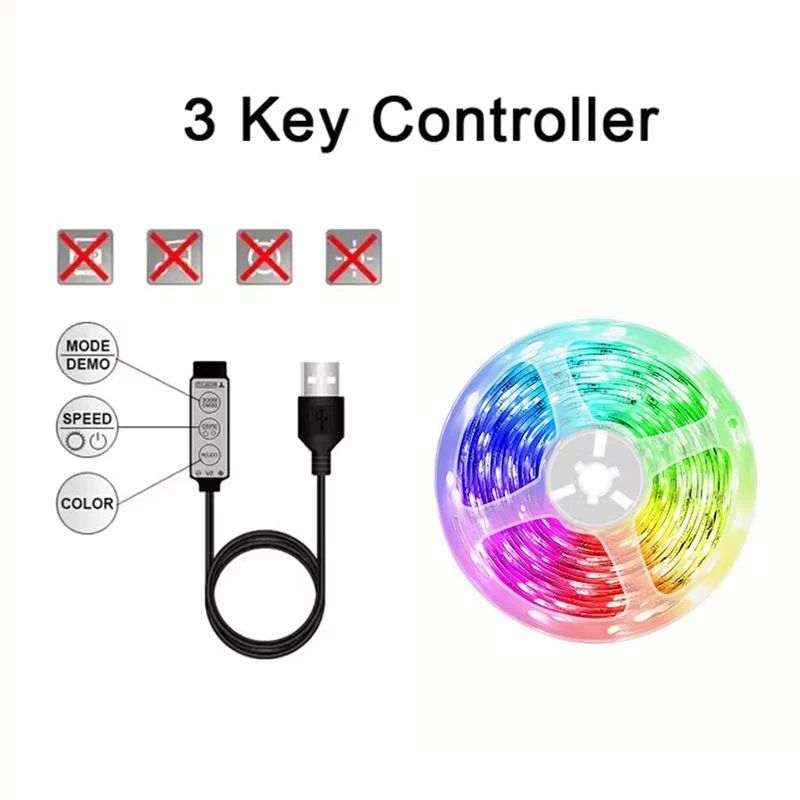 Smart RGB USB LED Strip Lights With WiFi App Control Tuya Alexa Google Compatible 6