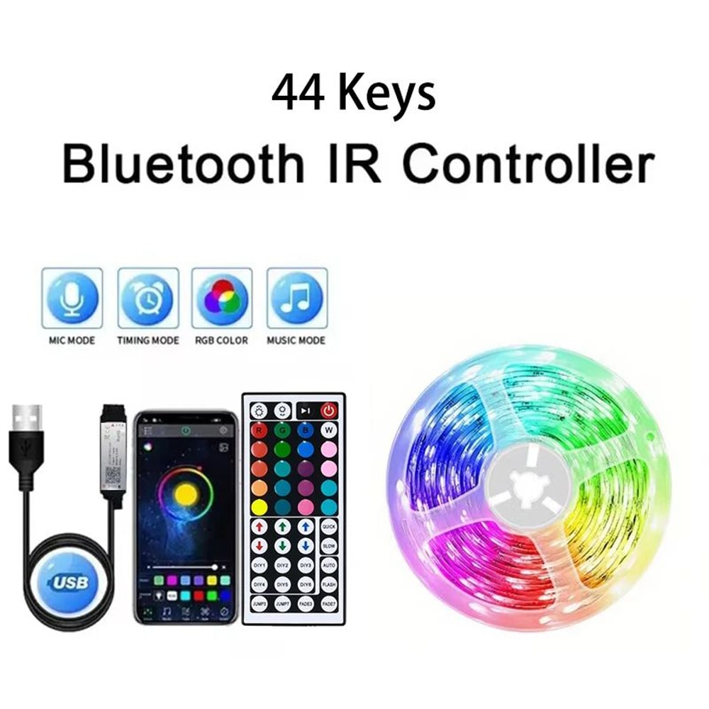 Smart RGB USB LED Strip Lights With WiFi App Control Tuya Alexa Google Compatible 9