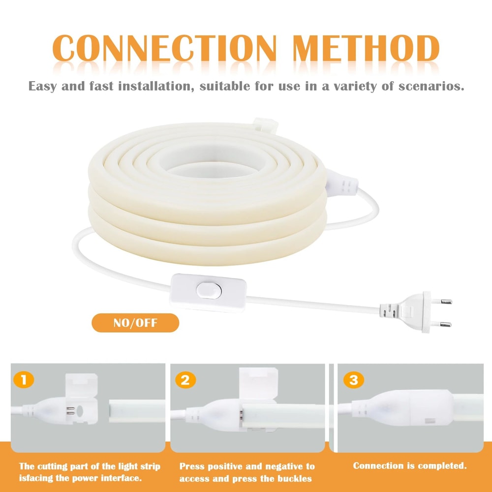 Flexible COB LED Strip Light With Switch Waterproof Dimmable Home Accent Lighting 1