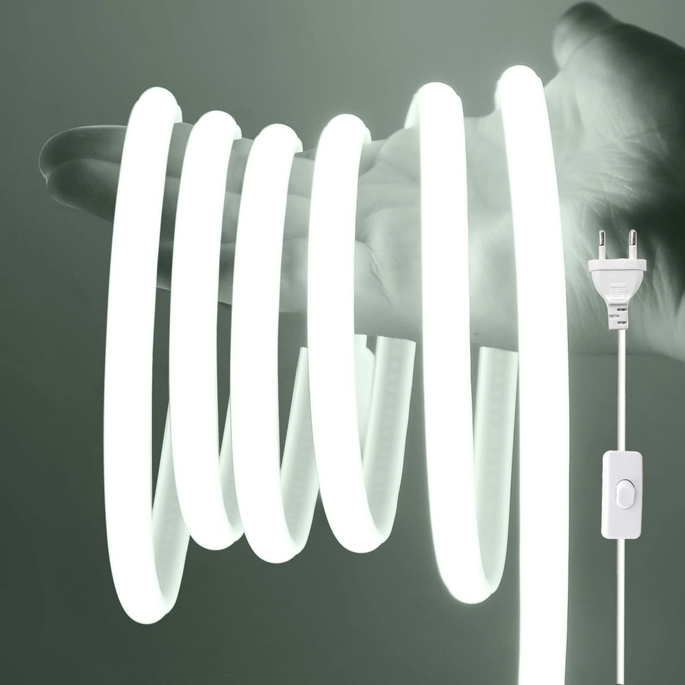 Flexible COB LED Strip Light With Switch Waterproof Dimmable Home Accent Lighting 8