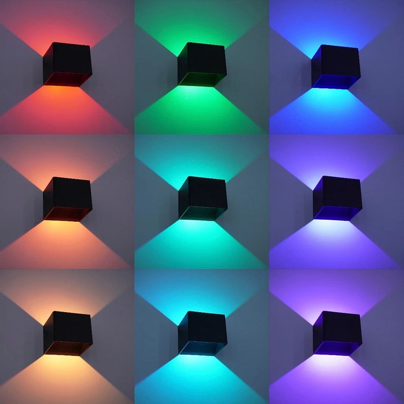 AuroraGlow RGB LED Wall Light With Remote Modern ColorChanging Wall Sconce For Stylish Indoor Ambi 1