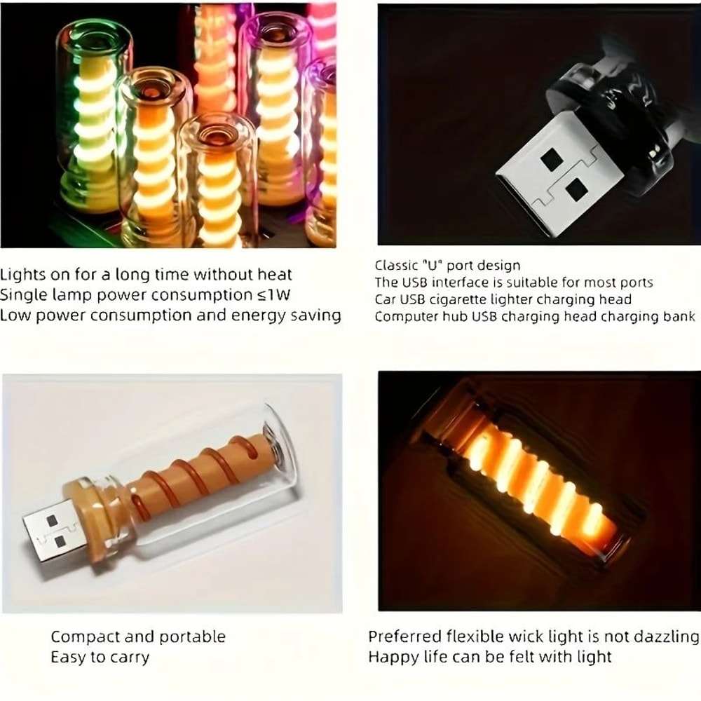 Retro Touch Dimmable USB Mood Lamp With Spring Design 4