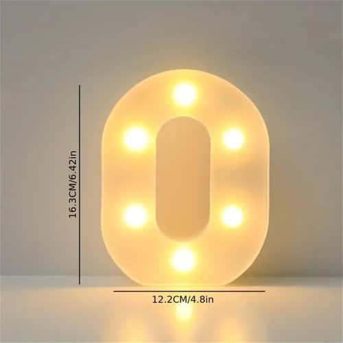 LED Marquee Letter Light – 16cm Light Up Alphabet & Number Night Decor