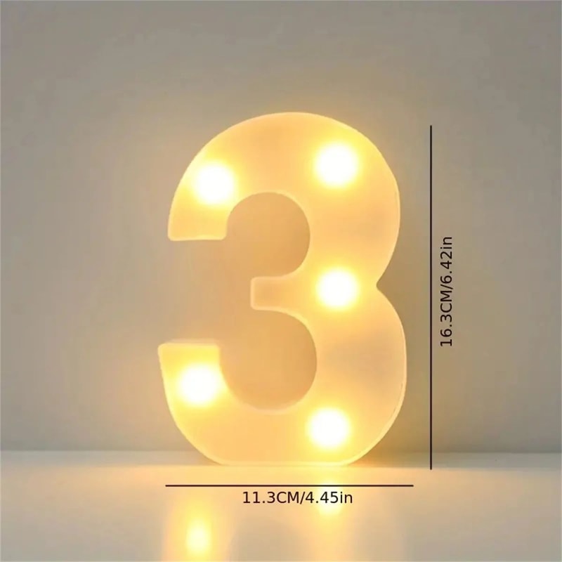 LED Marquee Letter Light 16cm Light Up Alphabet Number Night Decor 3