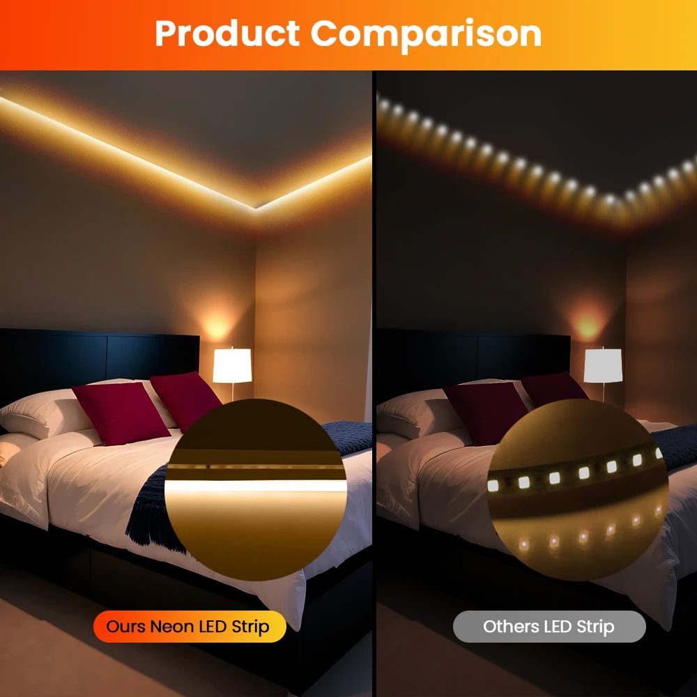 24V IP67 Waterproof Neon LED Strip Light 120M Silicone Neon Rope For TV Backlight Home Decor 3