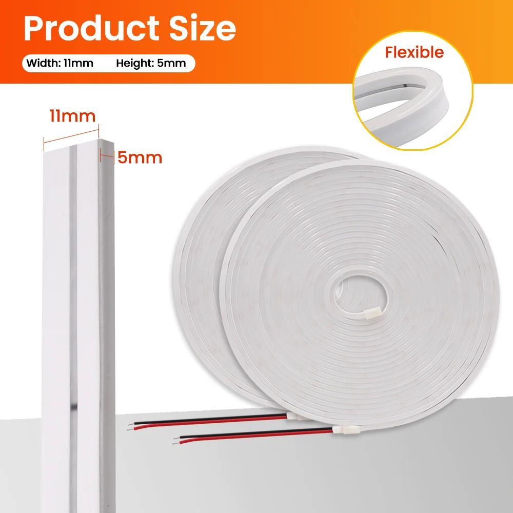 24V IP67 Waterproof Neon LED Strip Light 120M Silicone Neon Rope For TV Backlight Home Decor 4
