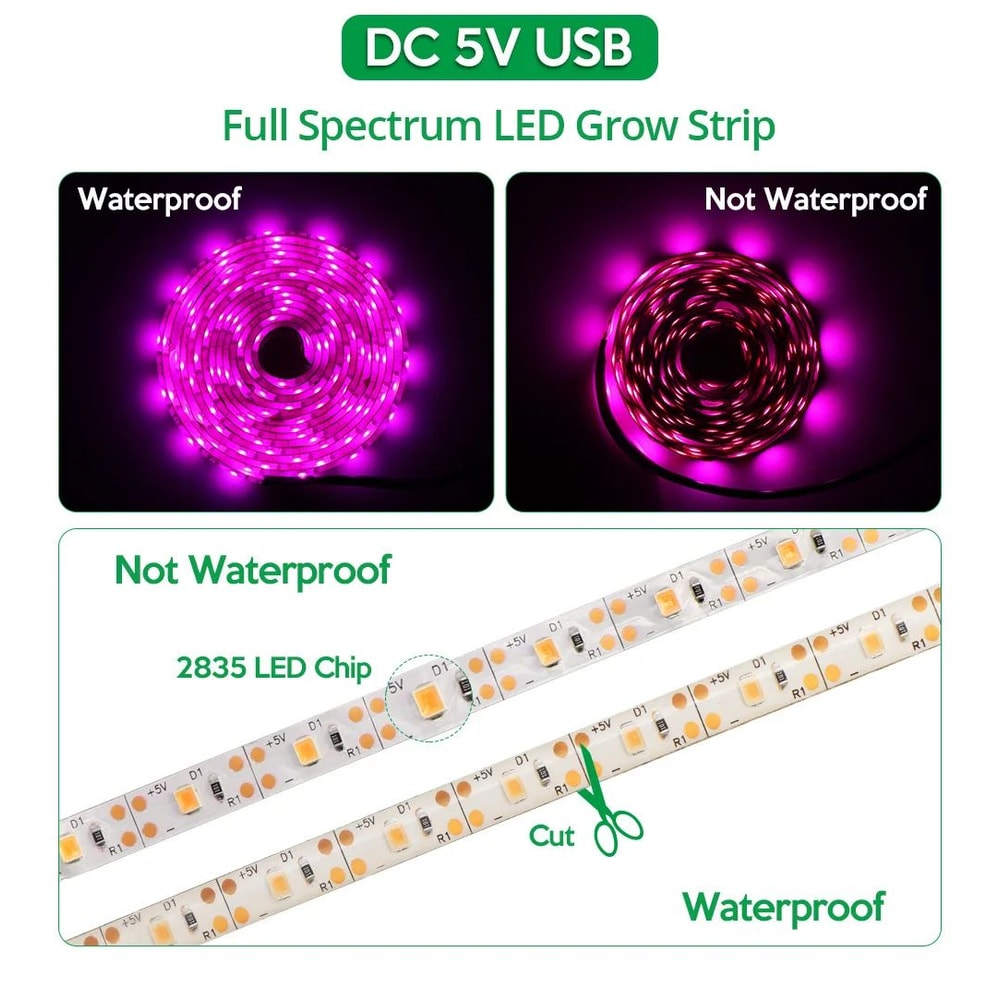 Full Spectrum USB Grow Light Strip 5V Flexible LED Plant Strip For Indoor Seedlings Hydroponics 4