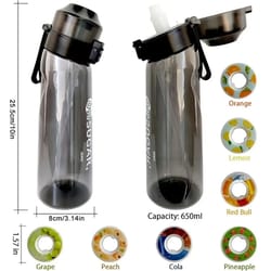 scented water bottle 650ml with fruit fragrance pods - bpa free sports bottle for sugar-free hydration