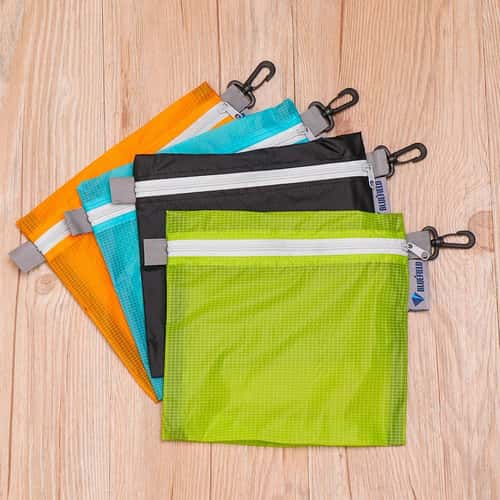 Ultralight Waterproof Nylon Zipper Pouch with Hook – Outdoor Camping & Hiking Organizer Bag