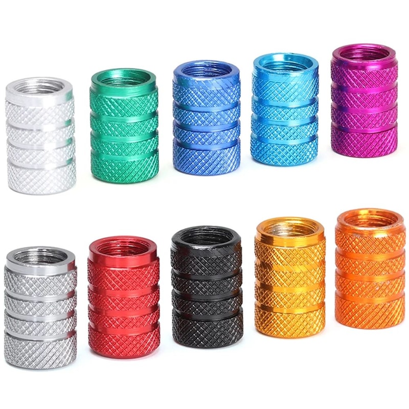 Aluminum Tire Valve Caps 4Pack Dustproof Valve Stem Covers For Cars Motorcycles Bikes 0