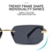 Y2K Rimless Rectangle UV400 Sunglasses Lightweight Frameless Retro Shades For Women Men 3