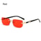 Y2K Rimless Rectangle UV400 Sunglasses Lightweight Frameless Retro Shades For Women Men 8