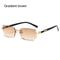 Y2K Rimless Rectangle UV400 Sunglasses Lightweight Frameless Retro Shades For Women Men 9
