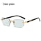 Y2K Rimless Rectangle UV400 Sunglasses Lightweight Frameless Retro Shades For Women Men 10