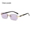 Y2K Rimless Rectangle UV400 Sunglasses Lightweight Frameless Retro Shades For Women Men 12