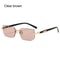 Y2K Rimless Rectangle UV400 Sunglasses Lightweight Frameless Retro Shades For Women Men 13