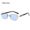 Y2K Rimless Rectangle UV400 Sunglasses Lightweight Frameless Retro Shades For Women Men 14
