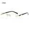 Y2K Rimless Rectangle UV400 Sunglasses Lightweight Frameless Retro Shades For Women Men 15