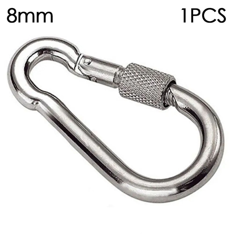 Stainless Steel Quick Link Screw Lock Carabiner M4M12 Spring Snap Hook For Camping Travel Rigging 10