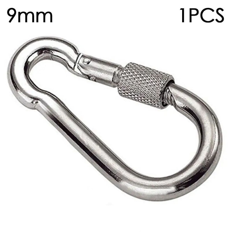 Stainless Steel Quick Link Screw Lock Carabiner M4M12 Spring Snap Hook For Camping Travel Rigging 11
