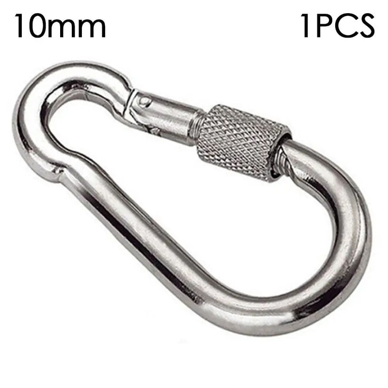 Stainless Steel Quick Link Screw Lock Carabiner M4M12 Spring Snap Hook For Camping Travel Rigging 12